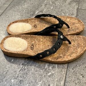 UGG Flip Flop Sheepskin Braided Sandals